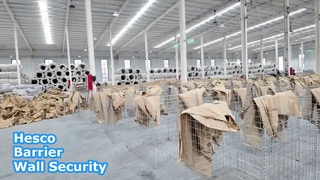 Solución de seguridad de pared de barrera Hesco galvanizada pesada
