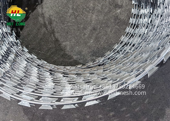 Concertina Spiral Razor Blade Wire Fence Razor Barbed Wire Alambre De Puas Stainless Steel 900mm Coil Diameter