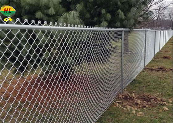 Galvanized Diamond 45x45 Mesh Chain Link Wire Fence 8.5ft X 30ft For Security Land