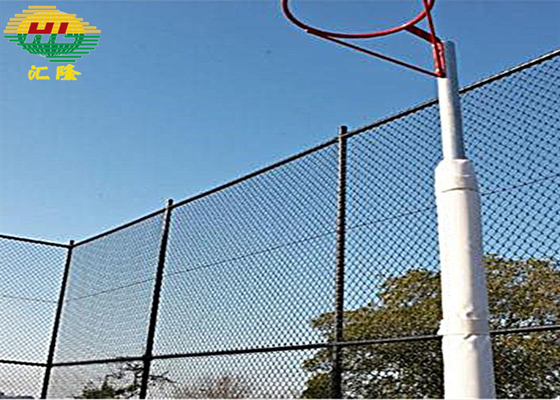 1.8m*50*50mm Chain Link Wire Fence Black For Sport Field Road Residential Area