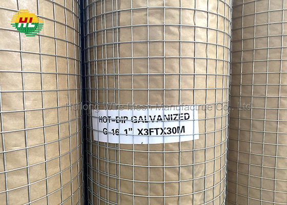 1 inch by 1 inch 3ft x 30m 16Gauge Hardware Cloth Galvanized Welded Wire Netting Roll for Multiple Usages
