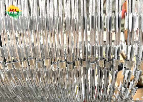 BTO-22 Concertina Razor Wire With Clips, Cross Razor Barbed Wire With Clips