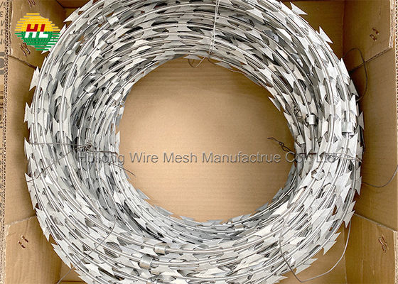 Europe 900mm Coil Thermal BTO-22 Concertina Barbed Wire with Sharp Razor for Security