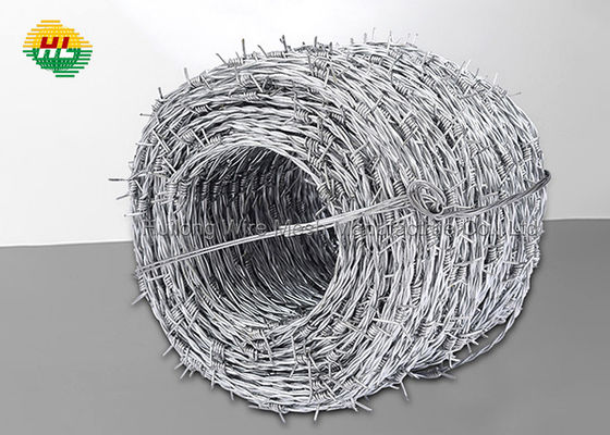 ISO Galvanized Barbed Wire 2 Ply , 4 Point 16 Gauge Concertina Razor Wire