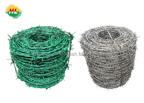 ISO Galvanized Barbed Wire 2 Ply , 4 Point 16 Gauge Concertina Razor Wire
