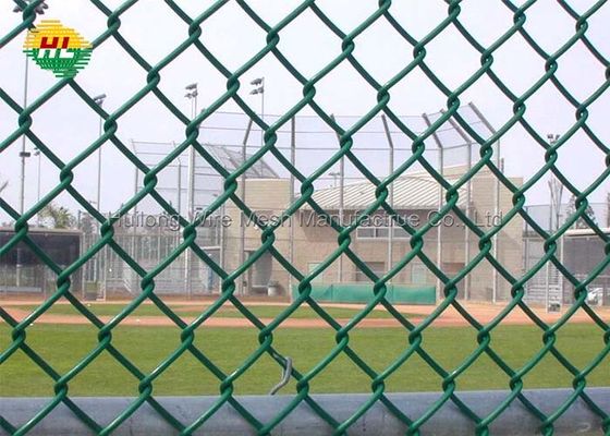 HUILONG 4mm Chain Link Wire Fence , PVC Coated Tennis Court Fencing