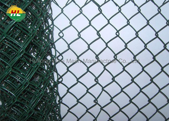 Green Pvc Coated 25x25mm Chain Link Wire Fence For Baseball Fields Or Play Ground