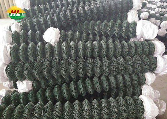 RAL 6005 Chain Link Wire Fence , PVC Coated 1.58mm Cyclone Wire Fencing