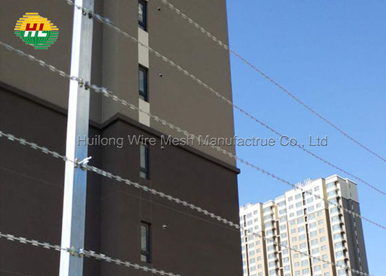 2.5mm Blade Concertina Razor Wire Fence Galvanized Straight Lines