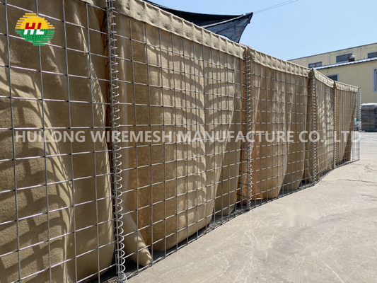 1x1x5m Hesco Barrier Blast Wall Mesh Size 80x80mm For Fortifications Defense
