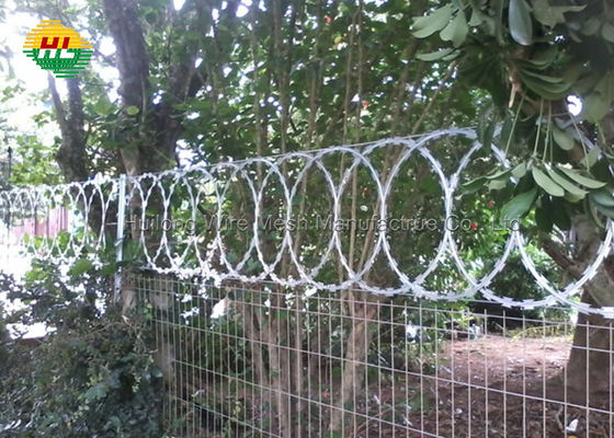 Cerca de alambre acordeón de la maquinilla de afeitar del hurto anti, alambre plano de la maquinilla de afeitar del lazo BTO 22